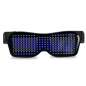 Gafas LED con Bluetooth, montura negra, lentes de PC, UV400, reproductor de música para fiestas y actuaciones en escenario - Product Image 1