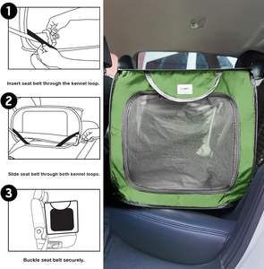 Cama portátil para perros y gatos de 36 pulgadas, color gris sólido, con cierre de botón, caja emergente para interiores y exteriores para mascotas más grandes y asientos de coche - Product Image 3