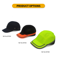 Casco de Seguridad Estilo Béisbol, Color Negro y Naranja, con Protección Contra Impactos y Logotipo