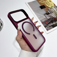Coque magnétique transparente mate en acrylique pour iPhone 18 Pro Max 17 16 15 Pro 18Pro 17 Pro, antichoc, avec pare-chocs rigide