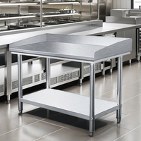 Table de préparation alimentaire industrielle en acier inoxydable Oiwhbeu avec revêtement autonettoyant, résistance à la corrosion et extensibilité modulaire pour