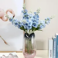 Bunga Delphinium Buatan Sentuhan Realistis yang Melembapkan, Dekorasi Pesta Pernikahan, Dekorasi Rumah Mewah, Bunga Palsu Hyacinth