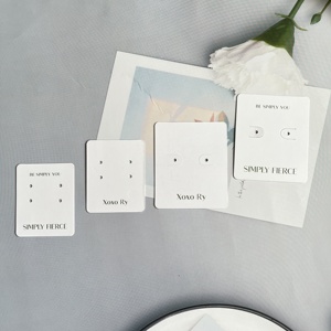 Stampa del logo della carta del supporto dell'esposizione dell'orecchino di carta bianca ecologica personalizzata per le carte di visualizzazione dell'imballaggio del perno dell'orecchio dei gioielli con il foro - Product Image 6