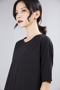 ชุดเดรสยาวสำหรับผู้หญิงเสื้อแม็กซี่สีขาวใสทรงหลวมแขน<span class=keywords><strong>สั้น</strong></span>แต่งริบบิ้น - Product Image 4