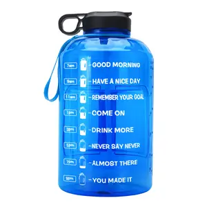 Tritan Bpa Gratis Motivatie Gallon Fitness Sport Water Jug 128 Oz Water Flessen Met Keer Te Drinken