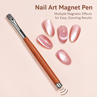 1PC Stylo magnétique 3-en-1 pour nail art, en plastique, pour photothérapie, effet œil de chat, brosse à ongles pour salon professionnel, DIY et usage domestique