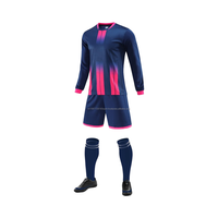 Camiseta de Fútbol Unisex Personalizada con Estampado Digital, Cuello Redondo, Manga Larga, Alta Calidad, Secado Rápido, Elástica en 4 Direcciones, 100% Poliéster, Servicio OEM