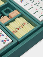 Étui Mah Jongg personnalisé gainé de cuir Ensemble de jeu de Mahjong pour fête de famille Boîtes de rangement en cuir avec couvercle
