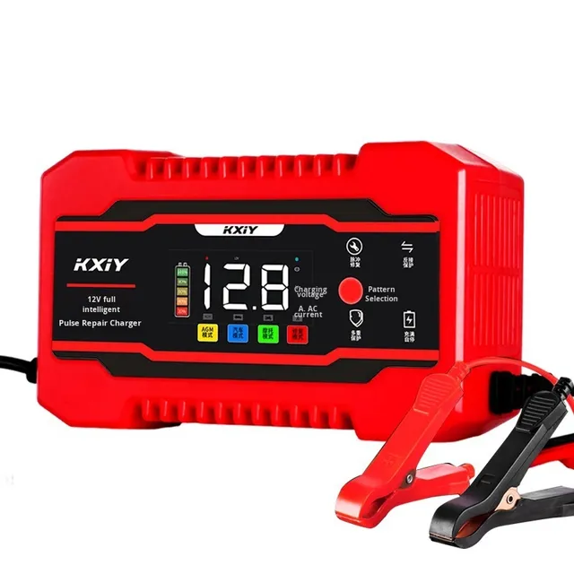 12V6A Smart Car & Motorcycle Lead-acid Battery Charger with Overcharge Protection and Color Screen