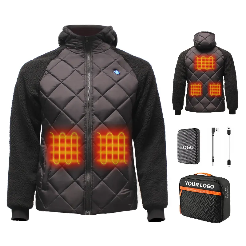 Куртка мотоциклетная с подогревом, 5 В, 32-градусное управление, аккумулятор для взрослых, повседневный 100%, полиэстер, стандарт для взрослых
