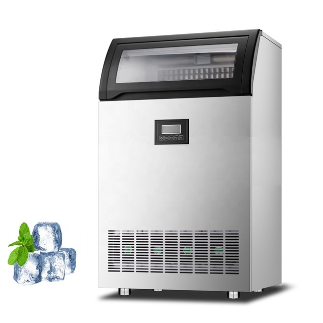 Commercial Electric Ice Maker Machine Stainless Steel Counter Freestanding Cube Ice 160Kg/Day Capacity Hotel 220-240V 500W