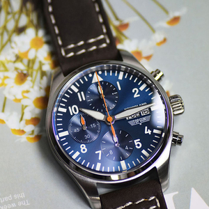 Envío Gratis, Reloj de Cuarzo Vintage de Piloto, Multifunción, Cronógrafo, 10 ATM, Acero Inoxidable 316L, Retro, Luminoso, de Alta Calidad, en Venta - Product Image 5