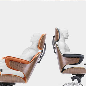 เก้าอี้สำนักงานปรับระดับได้ ดีไซน์หรูหรา รองรับหลังส่วนกลางและส่วนบน ออกแบบตามหลักสรีรศาสตร์ เก้าอี้ผู้บริหารสมัยใหม่ เก้าอี้ทำงานหนัง - Product Image 3