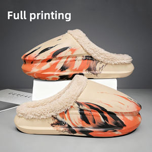 2025 otoño invierno cálido esponjoso diapositivas sandalias EVA impermeable logotipo personalizado zapatos planos de algodón zapatillas mujeres hombres - Product Image 2