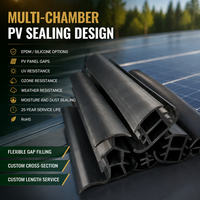 Çizim Tabanlı EPDM PV Modül Çerçeve Sızdırmazlık T-Profil Su Geçirmez Kauçuk Şerit, Fotovoltaik Panel Boşluk Doldurma Sistemleri için