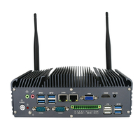 Mini PC de style nouveau Intel 3855U/i3-6100U/i5-6200U 6*RS232 DDR3 8USB 6COM Prise en charge 8K MFC-6800 Serveur industriel sans ventilateur Noir