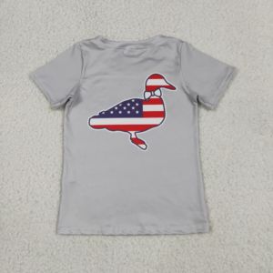 BT1199 rts Camiseta con estampado de pato del 4 de julio para bebé, camiseta de manga corta para niño, ropa de verano - Product Image 3