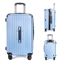 Valise rigide moderne légère en ABS PC avec serrure TSA, roues silencieuses pivotantes, doublure en polyester, pour bagages à main ou à roulettes