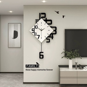 Horloge murale en bois carrée de grande taille avec <span class=keywords><strong>pendule</strong></span>, décoration murale pour chambre à coucher, salon, <span class=keywords><strong>cuisine</strong></span>, maison - Product Image 2