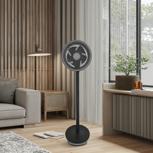 Petit ventilateur de circulation sur pied en plastique gris de 9 pouces, à moteur en aluminium haute vitesse, pratique pour la maison et l'extérieur (garage) H - Product Image 6