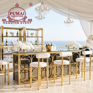 Meubles d'événements en plein air pour discothèques, comptoir de bar de café en acier inoxydable au design moderne 3D - Product Image 3