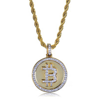 Collier pendentif Hip Hop pour homme en cuivre plaqué or micro-incrusté de zircon, style européen et américain, vente directe d'usine, offre spéciale
