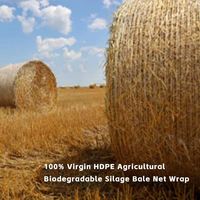 100% Virgin HDPE Bale Net Wrap Plástico agrícola Ensilaje de heno Embalaje Premium Impresión Protección UV 3200N Resistencia a la rotura