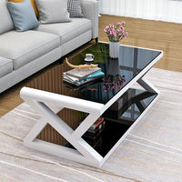 Table basse en verre trempé, simple et moderne, pour salon, bureau, table à thé carrée, table à thé pour la maison
