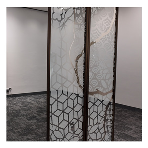 Divisor de sala de estar de estilo moderno, pantalla de vidrio templado impresa, corte láser, partición interior, Material de vidrio, divisores de habitación para Hotel - Product Image 6