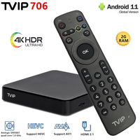 Último 2023 Tvip706 Mejor Android Box con Bt Remote 2GB 8GB 4K 2,4/5g Wifi Nordic One Tv Box Vs Tvip705 Smart Streaming Player