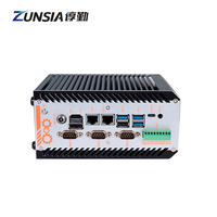 Zunsia Intel 14th Gen Core Ultra 155H 125U 5COM CAN X86 Linux Industrial Fanless Mini PC Din-Rail 2LAN Caja de computadora integrada