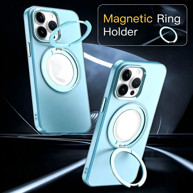 Magnetic 360 Ring Holder for 15 14 13 Pro Max Case Invisible Stand Shockproof Protective Slim Ring Holder