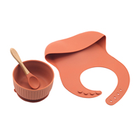 Cuillère souple pour bébé personnalisée en gros Ensemble de cuillères à bavoir en silicone de haute qualité