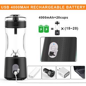 Mixeur Portable 350ml/380ml Rechargeable USB Facile à Nettoyer Sans Fil Électrique pour Smoothies aux Fruits avec Logo OEM - Product Image 4