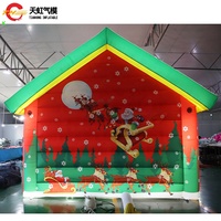 Expédition rapide 4x3m/5x4m belle maison de noël gonflable pour la décoration de festival avec éclairage en option