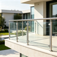 Poteau de balustrade en verre sans cadre en acier inoxydable, finition de surface personnalisée, pour escalier et villa, vente en gros