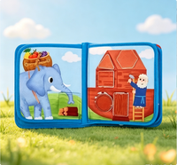 Livre en tissu éducatif pour bébés et enfants, résistant aux déchirures, avec animaux en 3D, pour l'éveil et l'éducation précoce, livre en feutre, livre d'activités