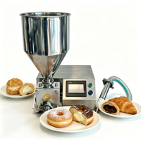 Machine de remplissage commerciale à écran tactile avec pistolet manuel pour beignets, choux fourrés, croissants, confiture, chocolat