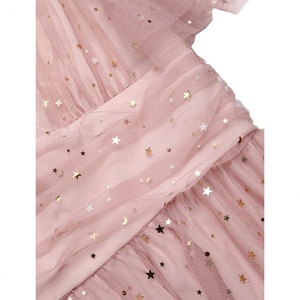 Robe longue pour femme à dos ouvert, manches courtes, nouveau col élastiqué, grand ourlet à volants - Product Image 4