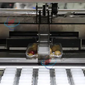 Embalagem de filme plástico elástico automático, máquina para embrulhar alimentos para vegetais e frutas