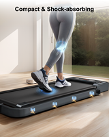Tapis de marche pliable robuste avec poignée, capacité 300 lb, pour la maison et le bureau, machine de course portable