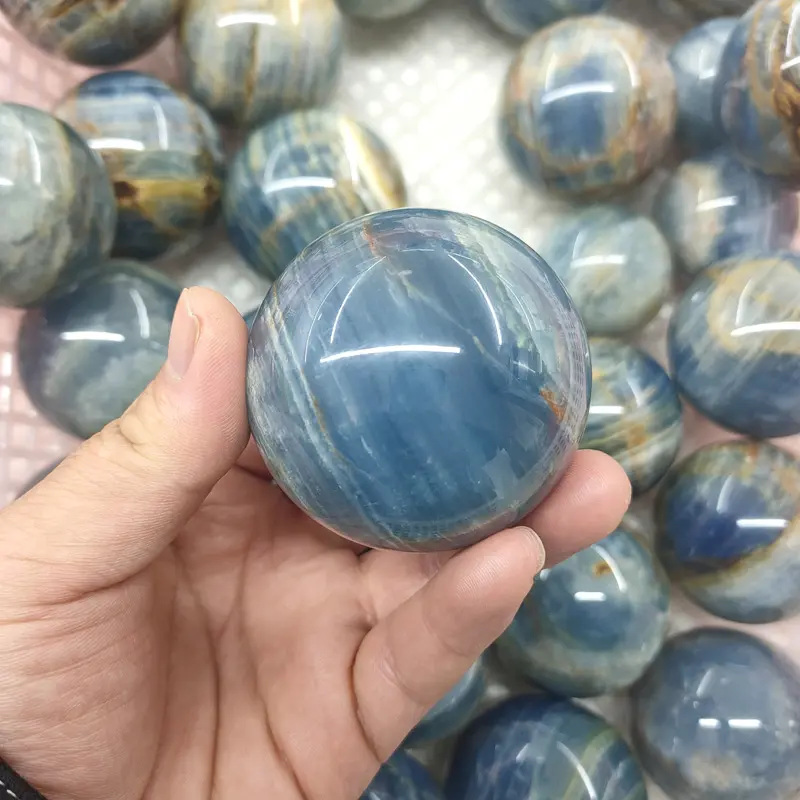 Wholesale Natural Gemstone Spheres Cristal Ball Reiki Blue Onyx Crystal Ball