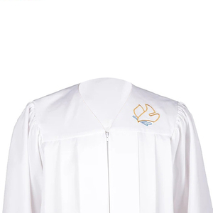 بسعر رخيص للبيع بالجملة رداءة بيضاء مفتوحة بالكامل خالية من التجاعيد بأكمام معمودية بحمامة مطرشة بلونين - Product Image 6