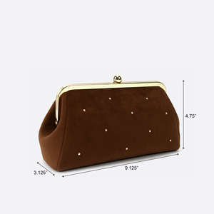 Pochette cosmétique décorative en velours avec fermoir métallique et poignée pour cadeaux de demoiselles d'honneur et rangement de maquillage - Product Image 2