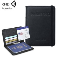 Porte-passeport anti-RFID en cuir véritable, ensemble de voyage avec étui à cartes et emplacement pour billets, couleur personnalisée pour homme, voyage sécurisé