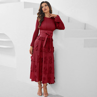 Robe plissée à volants 3D motif feuille pour femme, élégante, coupe trapèze, livraison rapide, par excellence en matière de mode