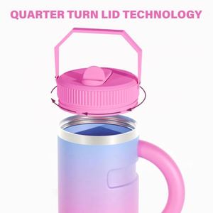 Bouteille d'eau isotherme en acier inoxydable 40 oz avec logo personnalisé, tasse de voyage en métal à double paroi sous vide, gobelet 40 oz avec poignée - Product Image 4