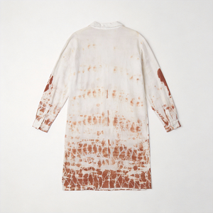 Abito a maniche lunghe HuaYi certificato GOTS e OEKO-TEX, tinto a mano marrone |   Copricostume Boho Maxi Elegante da Spiaggia per Donne - Product Image 3