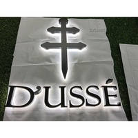 Enseigne lumineuse personnalisée en métal doré avec halo rétroéclairé, logo mural, lettres en relief LED, logo 3D intérieur ou extérieur, enseigne éclairée par LED