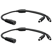 Kabel Pemisah Catu Daya DC 1 Betina ke 2 Jantan 5.5mm X 2.1mm untuk Kamera Keamanan CCTV, Lampu Strip LED